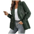 thumbnail image 1 of Hfyihgf Women Double Breasted Corduroy Suit Jacket Long Sleeve Notch Lapel Blazer Ladies Elegant Work Office Casual Boyfriend Suit Coat(Army Green,L), 1 of 5