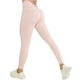thumbnail image 1 of Hfyihgf Women High Waist Seamless Yoga Pants Criss Cross Strappy V-Back Gym Tights Workout Athletic Butt Lifting Leggings(Pink,S), 1 of 6
