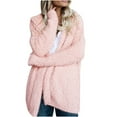 thumbnail image 1 of Hfyihgf Women Hooded Cardigan Sweaters Fuzzy Knit Long Sleeve Jacket Winter Open Front Sweater Coat Oversized Slouchy Outwear(Pink,3XL), 1 of 5