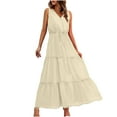 Hfyihgf Women Summer Dresses Casual Sleeveless Maxi Dresses Elegant V