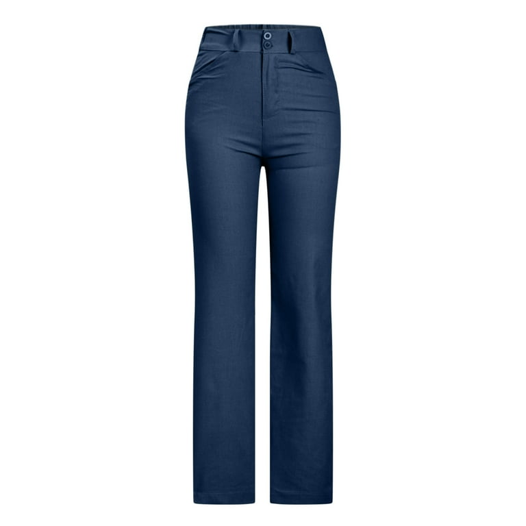 Womens navy slim leg trousers on sale