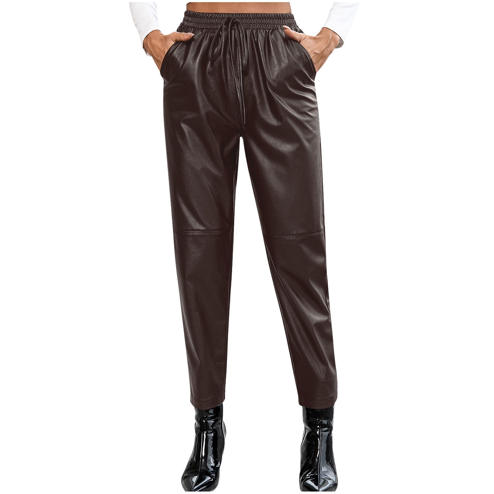 Faux Leather Cropped Wide Leg Pants | boohoo
