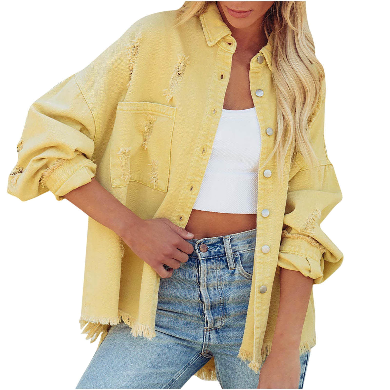 Zaful button up denim jacket and hooded vest store