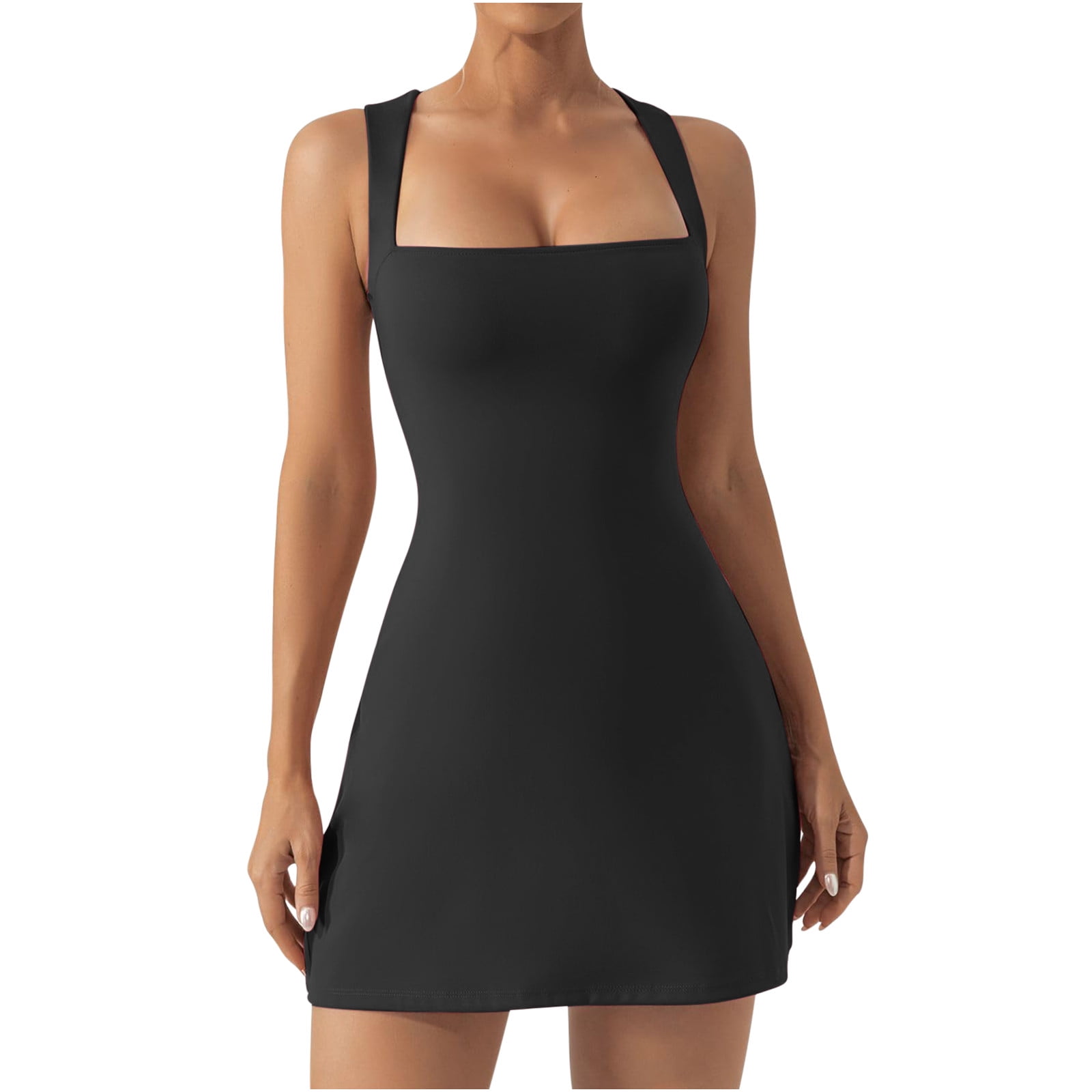 Black Halter Neck Rib Bodycon Dress, Womens Dresses