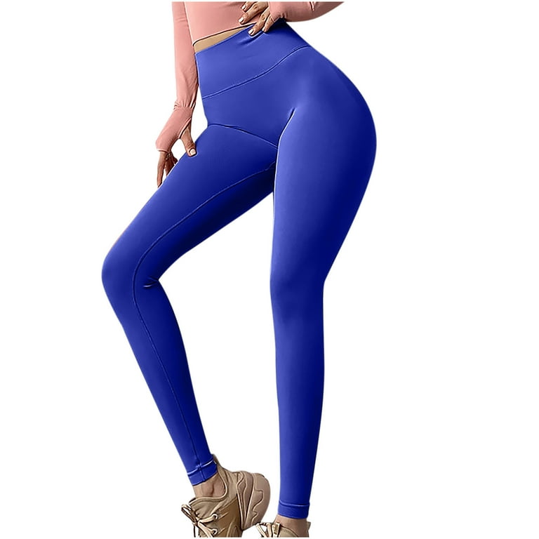 Hfyihgf Women's High Waisted Butt Lift Leggings Soft Tummy Control Fitness  Workout Yoga Pants(Blue,S)