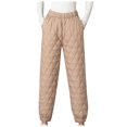 thumbnail image 1 of Hfyihgf Women's Lightweight Puffy Pants Puffer Quilted Ski Insulation Pants for Winter Snow(Khaki,M), 1 of 5