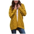 thumbnail image 1 of Hfyihgf Women's Long Sleeve Cable Knit Cardigan Sweaters Open Front Fall Outwear Coat Gold 3XL, 1 of 7
