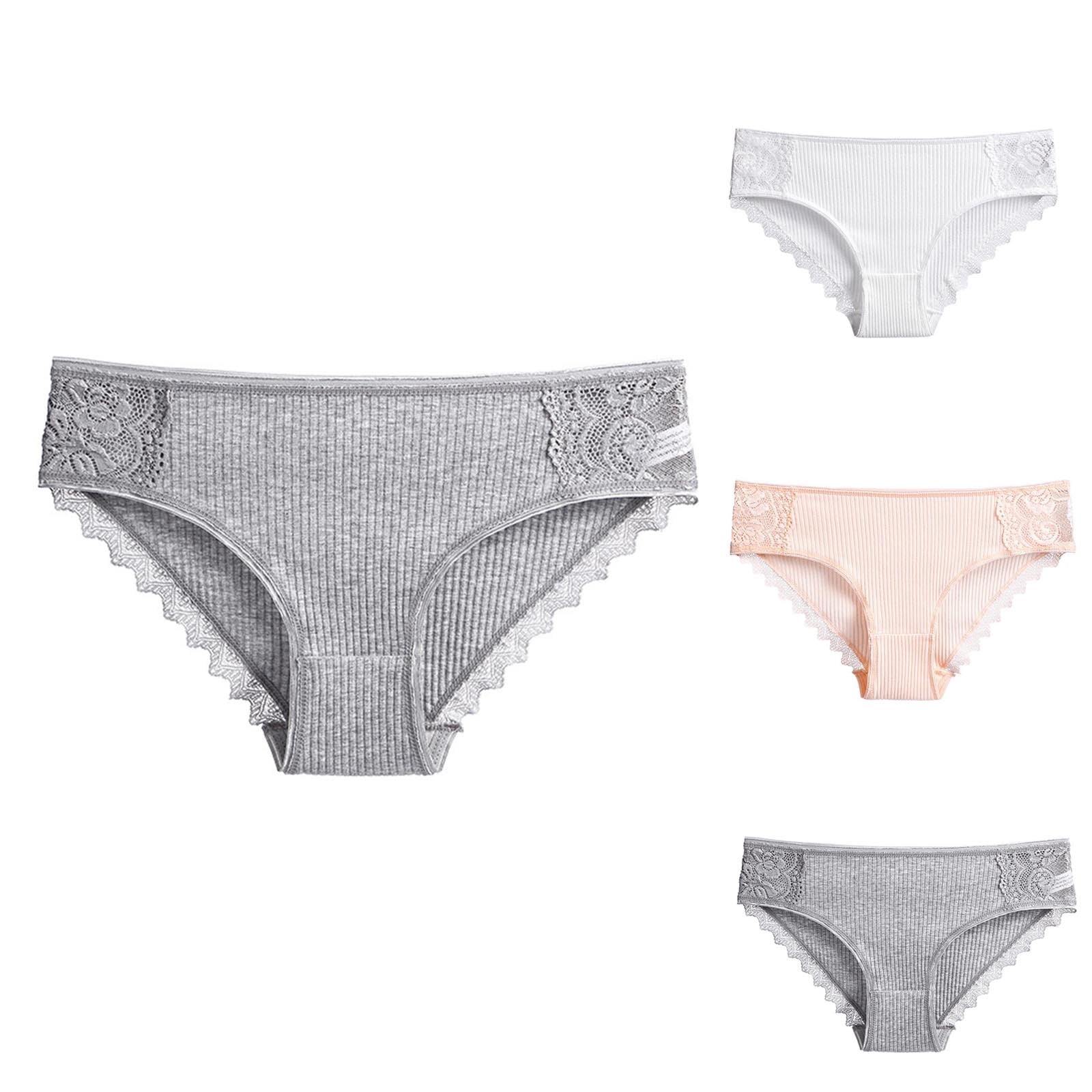 Hfyihgf Women's Low Rise Cotton Panties Pretty Lace Back Full Coverage