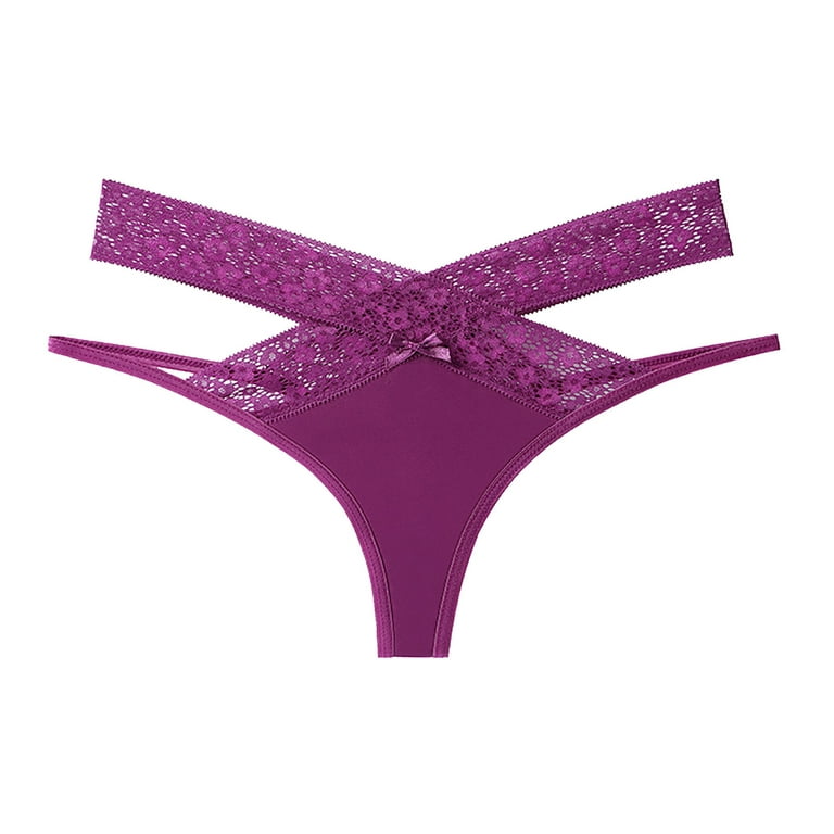 Hfyihgf Women's Low Rise Thong Underwear Sexy Floral Lace