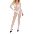 thumbnail image 1 of Hfyihgf Women's Mesh BodyStocking Fishnet Lingerie Long Sleeve Bodysuits One Piece Jumpsuit Underwear Nightwear(White,Free Size), 1 of 8