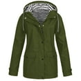 thumbnail image 1 of Hfyihgf Women's Mountaineering Ski Jacket Windproof Snow Warm Drawstring Hooded Coats Jacket Plus Size Winter Zipper Overcoat Army Green L, 1 of 1