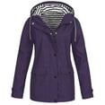 thumbnail image 1 of Hfyihgf Women's Mountaineering Ski Jacket Windproof Snow Warm Drawstring Hooded Coats Jacket Plus Size Winter Zipper Overcoat Purple 5XL, 1 of 1