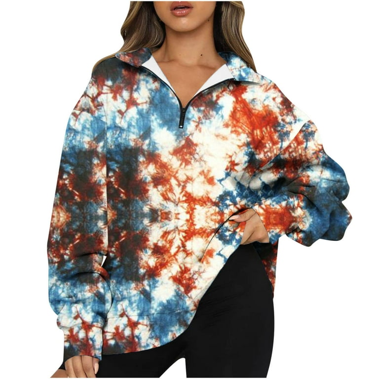 Oversized Fall Blouses for Women V Neck Short Sleeve Floral Print T-Shirts  Ladies Sexy Loose Pullover Sweatshirts Tops Blue