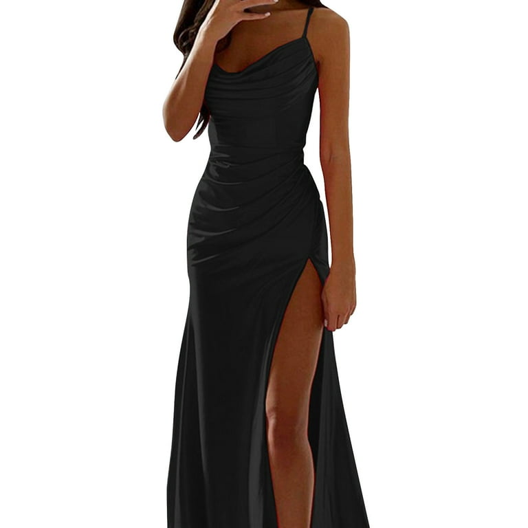 Spaghetti Strap Ruched Black Midi Bodycon Dress Spaghetti Strap Ruched Black Midi Bodycon Dress