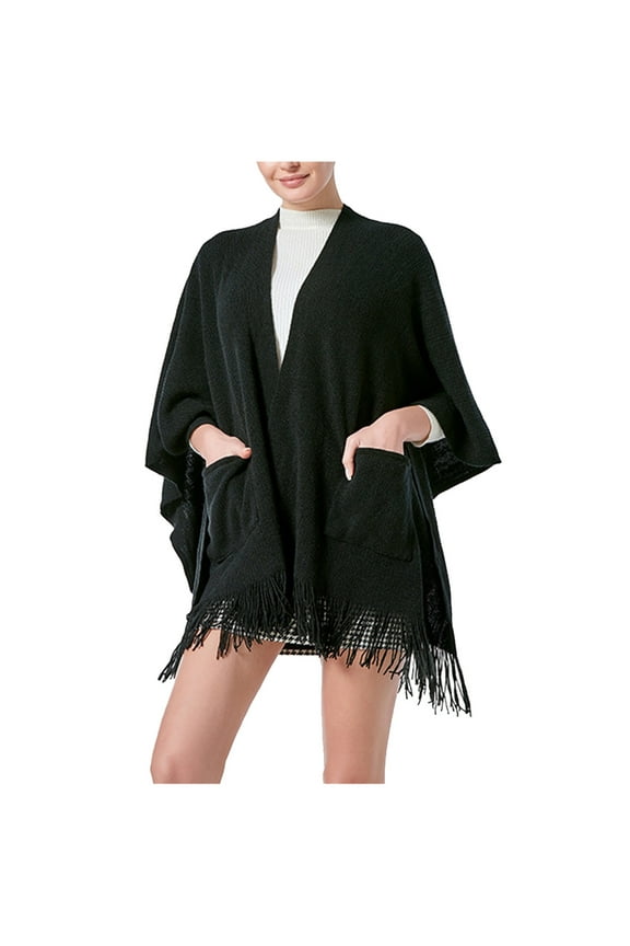 Women's Scarf Pashmina Shawls and Wraps for Evening Dress Bridesmaid Wedding Bridal Winter Warm Long Large Scarves Sweater Coat(Black,One Size)