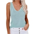thumbnail image 1 of Hfyihgf Women's Summer Knit Sweater Vest Sleeveless Casual Trendy V-Neck Hollow Out Pullover Beach Vacation Tank Tops(Green,XXL), 1 of 1