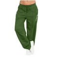 thumbnail image 1 of Hfyihgf Women's Sweatpants Drawstring Low Waisted Athletic Joggers Lounge Pants Solid Color Wide Leg Yoga Trousers with Pockets(Z1-Green,5XL), 1 of 8