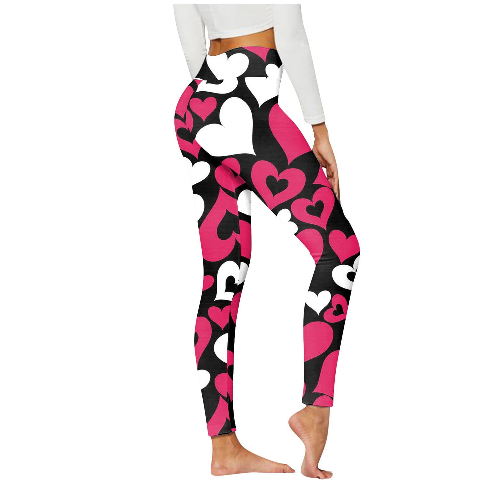 Hfyihgf Valentine's Day Leggings for Womens High Waisted Love