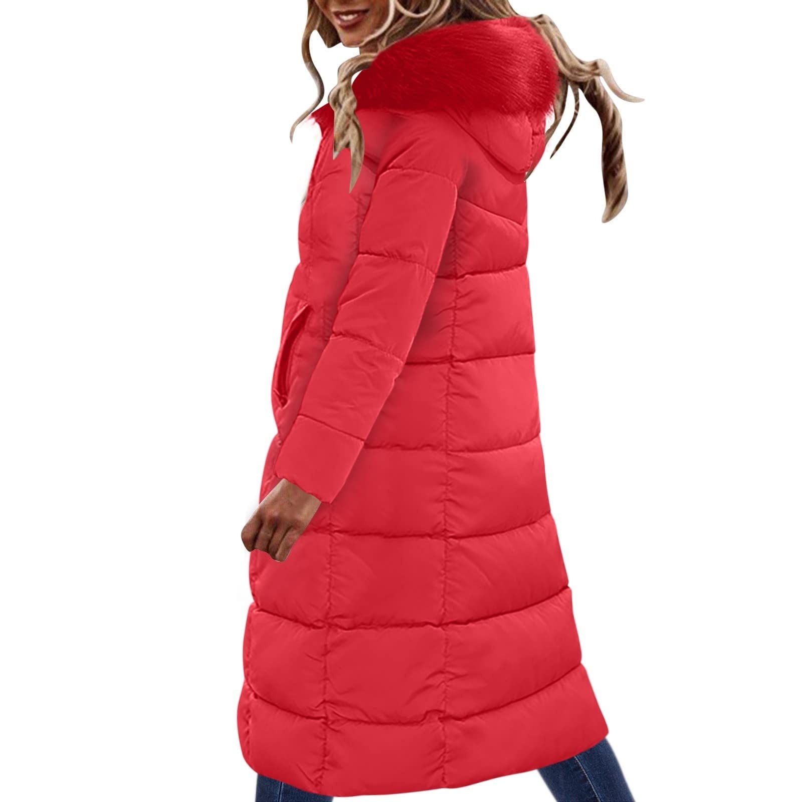 Hfyihgf Women's Winter Plus Size Long Puffer Coats Windproof Parka