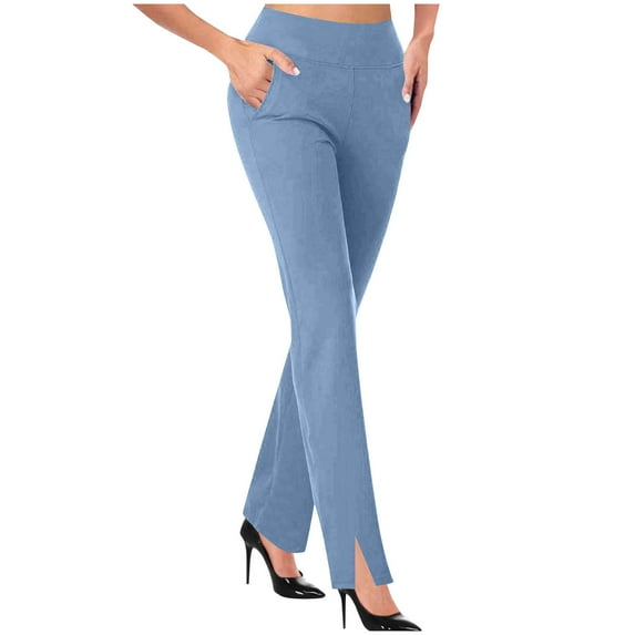 Hfyihgf Women's Yoga Dress Pants Stretchy Work Slacks Business Casual Straight-Leg Bootcut Pull on Trousers