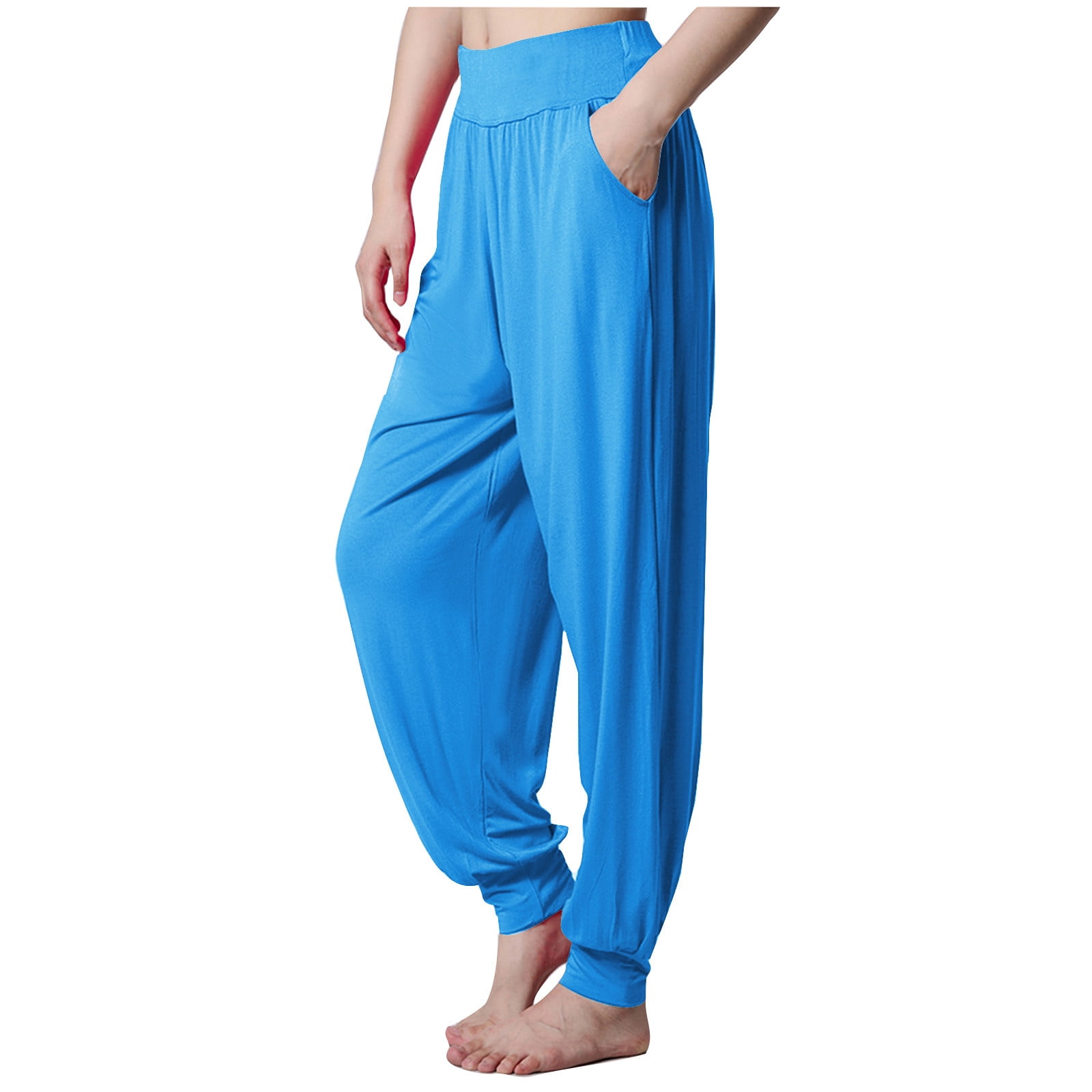 Hfyihgf Women's Yoga Harem Pants High Waisted Baggy Lounge Hippie Pilates  Pants Flowy Comfy Boho Joggers Trousers with Pockets(Sky Blue,M) - Walmart .com