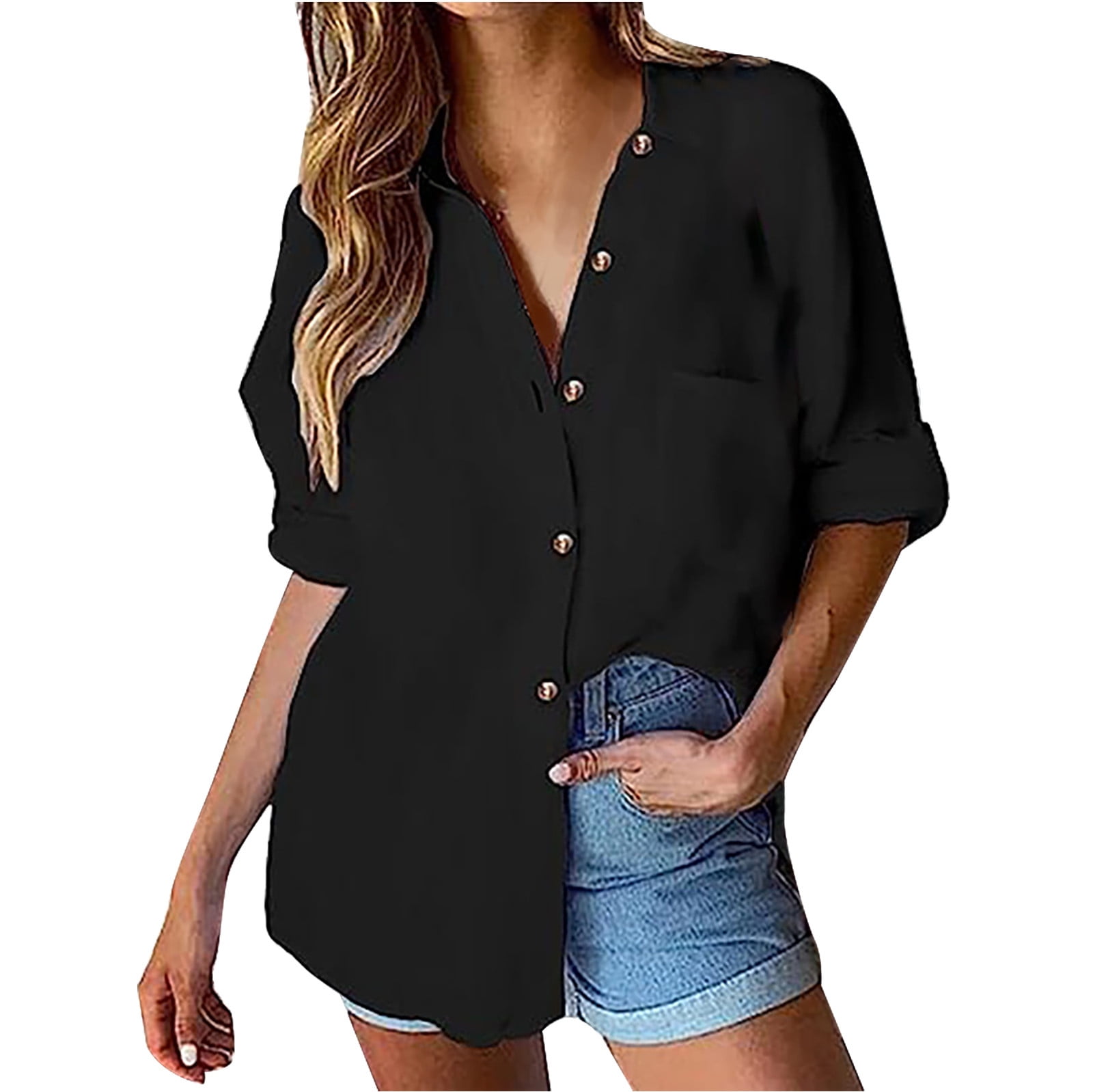 Solid color flannel shirt women's sale