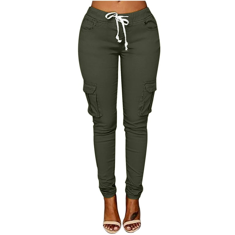 Khaki cargo pants womens best sale skinny