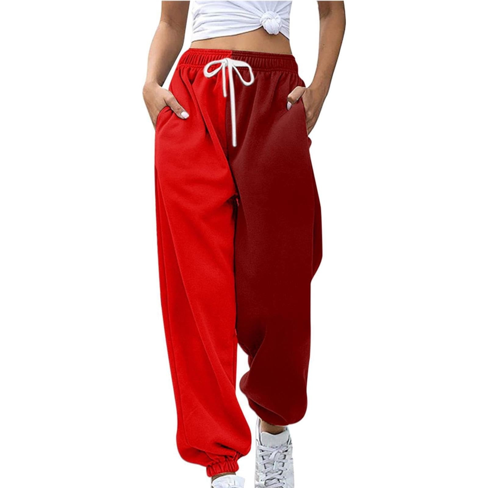 Red baggy best sale sweatpants
