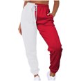 thumbnail image 1 of Hfyihgf Womens Color Block Y2k Baggy Sweatpants Drawstring High Waist Joggers Pants Trendy Relaxed Fit Trousers with Pockets(White,XXL), 1 of 8
