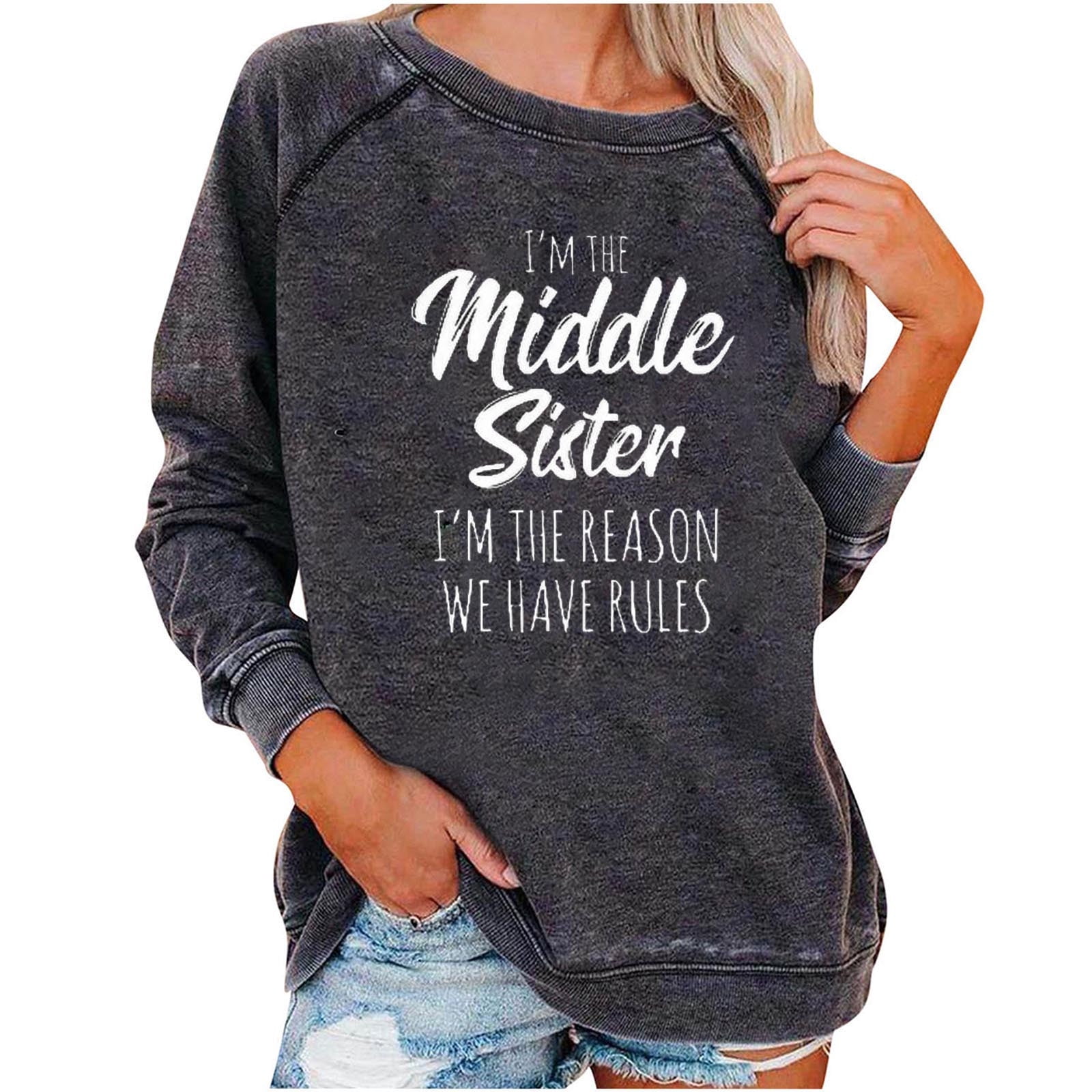 Hfyihgf Womens Crewneck Sweatshirts Long Sleeve Raglan Funny