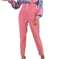 thumbnail image 1 of Hfyihgf Womens High Rise Dress Pants Work Office Business Casual Slacks Stretch Regular Straight Leg Pants with Buttons(Pink,S), 1 of 9
