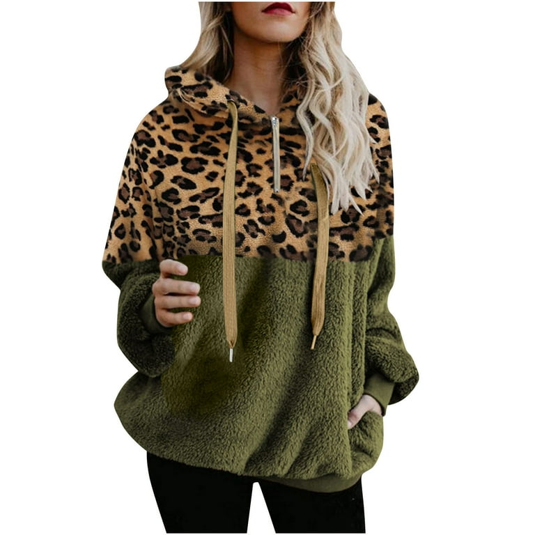 Leopard half zip sales