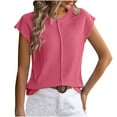 thumbnail image 1 of Hfyihgf Womens Sleeveless Sweater Vest Loose Fit Cape Sleeve Crewneck Knit Ribbed Tank Tops Lightweight Trendy T Shirts(Pink,L), 1 of 4
