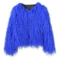 thumbnail image 1 of Hfyihgf Womens Yk2 Pullover Sweaters Long Sleeve Fall Winter Clothes Warm Shaggy Faux Fur Fringe Plus Size Cropped Tops Outwear Purple XXXXL, 1 of 5
