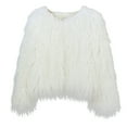 thumbnail image 1 of Hfyihgf Womens Yk2 Pullover Sweaters Long Sleeve Fall Winter Clothes Warm Shaggy Faux Fur Fringe Plus Size Cropped Tops Outwear White L, 1 of 5