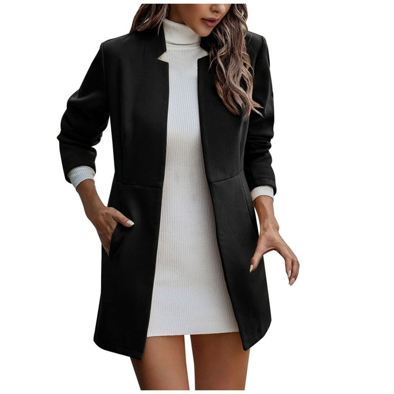 Ladies black wool blazer sales