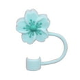 thumbnail image 1 of Matoen 1PC Floral Straw Covers Cap, 0.4in/10mm Diameter, Food Grade Silica Gel Cute Straw Cover, Creative Splashproof Dust-Proof Drinking Straw Lids for Outdoor, Begonia Flower, 1PC, Light Blue, 1 of 9