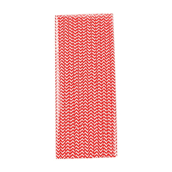 Hgallory 25PCS Disposable Paper Straws Degradable Straw, Colorful Wave BPA-Free Disposable Straight Straw, Festival Birthday Party Supplies for Smoothies, Milkshakes, Tea, Juice, Cocktails, Red