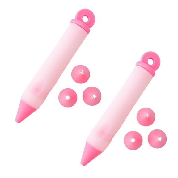 Hgallory 2PCS Dessert Decorating Pen Kit, Household Cake Decorating Pens, Baking Piping Syringe Cylinder for Cream Chocolate Cake, Pastry Piping Pen Tools for Cake Lettering Drawing, 5.7"x0.9", A