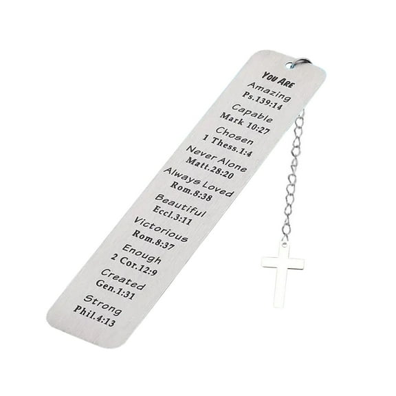 PureCasa 2PCS Stainless Steel Stylish Bookmark with Engraved Inspirational Text and Cute Pendant, Gifts for Reading Lovers Book Lovers, Office & School Supplies