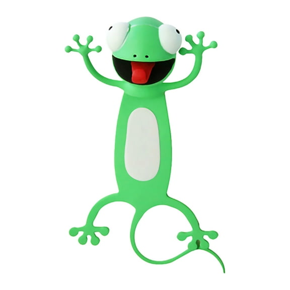 PureCasa 3D Cute Cartoon Animal Bookmark for Kids, PVC Novelty Funny Bookmarks with Squashed Animals, Favors for Student Teens Boys Girls, Reading Supplies, 1 PC, Gecko