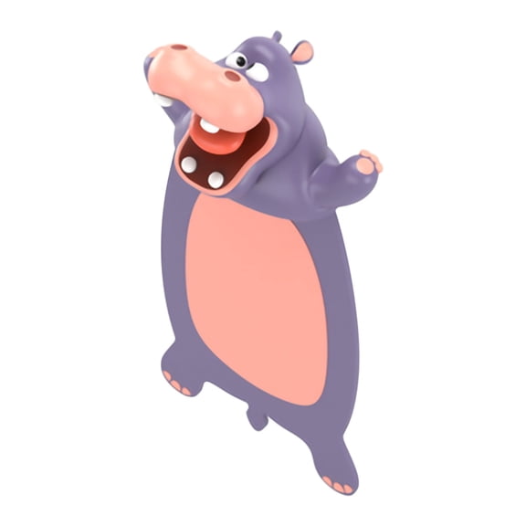 Matoen 3D Cute Cartoon Animal Bookmark for Kids, PVC Novelty Funny Bookmarks with Squashed Animals, Favors for Student Teens Boys Girls, Reading Supplies, 1 PC, Hippo