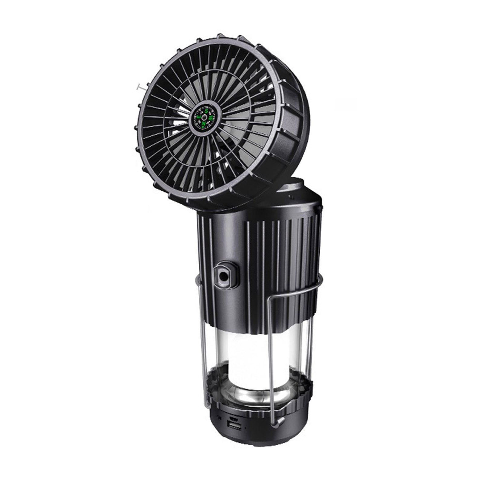 PureCasa 6-in-1 Portable Camping Mini Fan Rechargeable, Outdoor Small Fan Battery Operated & Solar, 2024 New Personal Cooling Neck Fans for Travel, Indoor, Outdoor, Summer Supplies, 1 Pack, A