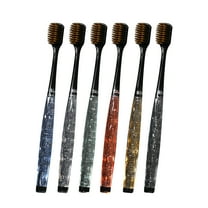 Hgallory Adult Toothbrush Set of 6, Household Manual Toothbrush for Men Women, Colorful Crystal Handle & Soft Bristle, Gentle for Gums and Sensitive Teeth, Gift Box Package, 1 Pack, Multicolor