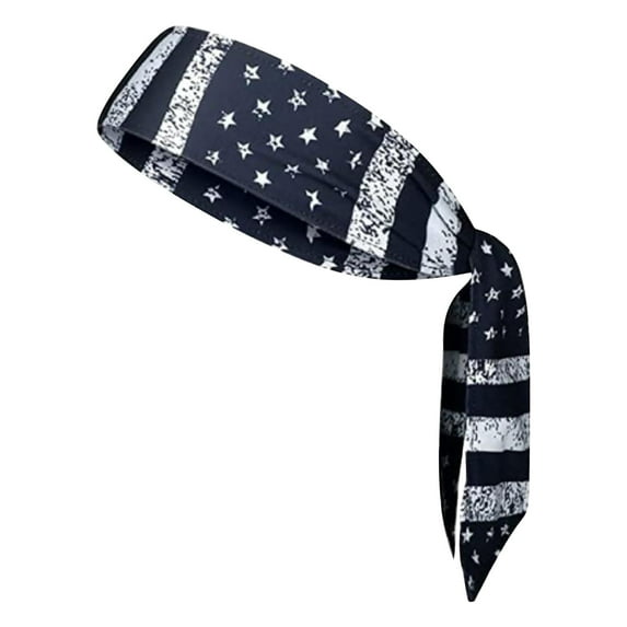 Hgallory Arimecan Fashion Headband for Men Women, Sport Sweat Absorbing Cloth Headbands Soft Elastic Patriotic Hair Bands, Stylish Sports Sweatbands for Outdoor Indoor Activitiy, 1PC, D