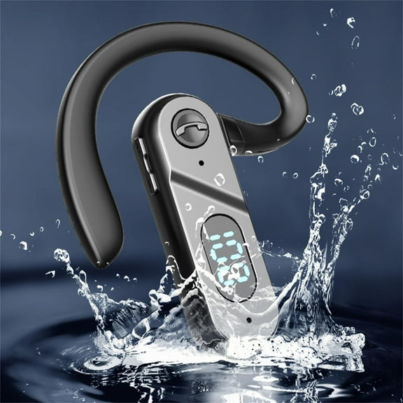 PureCasa Bluetooth 5.2 Headset Wireless Single Earphones Reversible Left and Right Ears Can Link Two Devices for Cell Phone Computer Laptop Driver Trucker