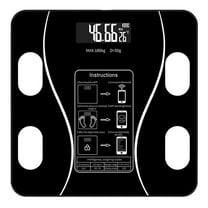 PureCasa Bluetooth Smart Scale with LED Display for Body Weight & Body Composition, High Accurate Digital Bathroom Scale, Sync with App, USB Rechargeable, 10.2"x10.2"x1.2", 1PC, Black