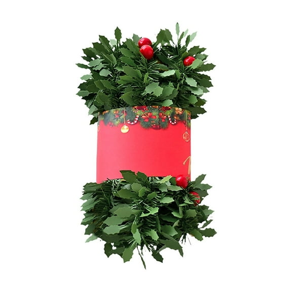 PureCasa Christmas Rattan Strips Holly Garland Winding Christmas Tree Red Berries Decorations for Home Classroom Dormitory