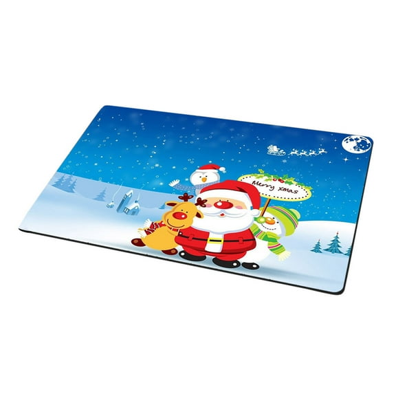 PureCasa Christmas Style Floor Mat for Bathroom Entrance, Cotton Absorbing Toilet Non-Slip Floor Mats Bath Mats for Holiday, Christmas Theme Printed Home Decor, 16"x24", 1 Pack, B, Rectangle