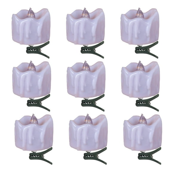 Hgallory Christmas Tree Decoration LED Candle Lights with Clip, Battery Powered Vintage Decorative Lamps 9-Piece Set for Festival Holiday Christmas Decor, Warm White Light, 9PC, A, 1.4"x1.4"